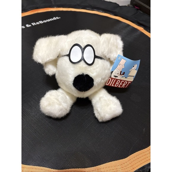 Other - DOGBERT Dilbert Comic Strip Cartoon Dog Plush White w/ Black Glasses 8" Toy